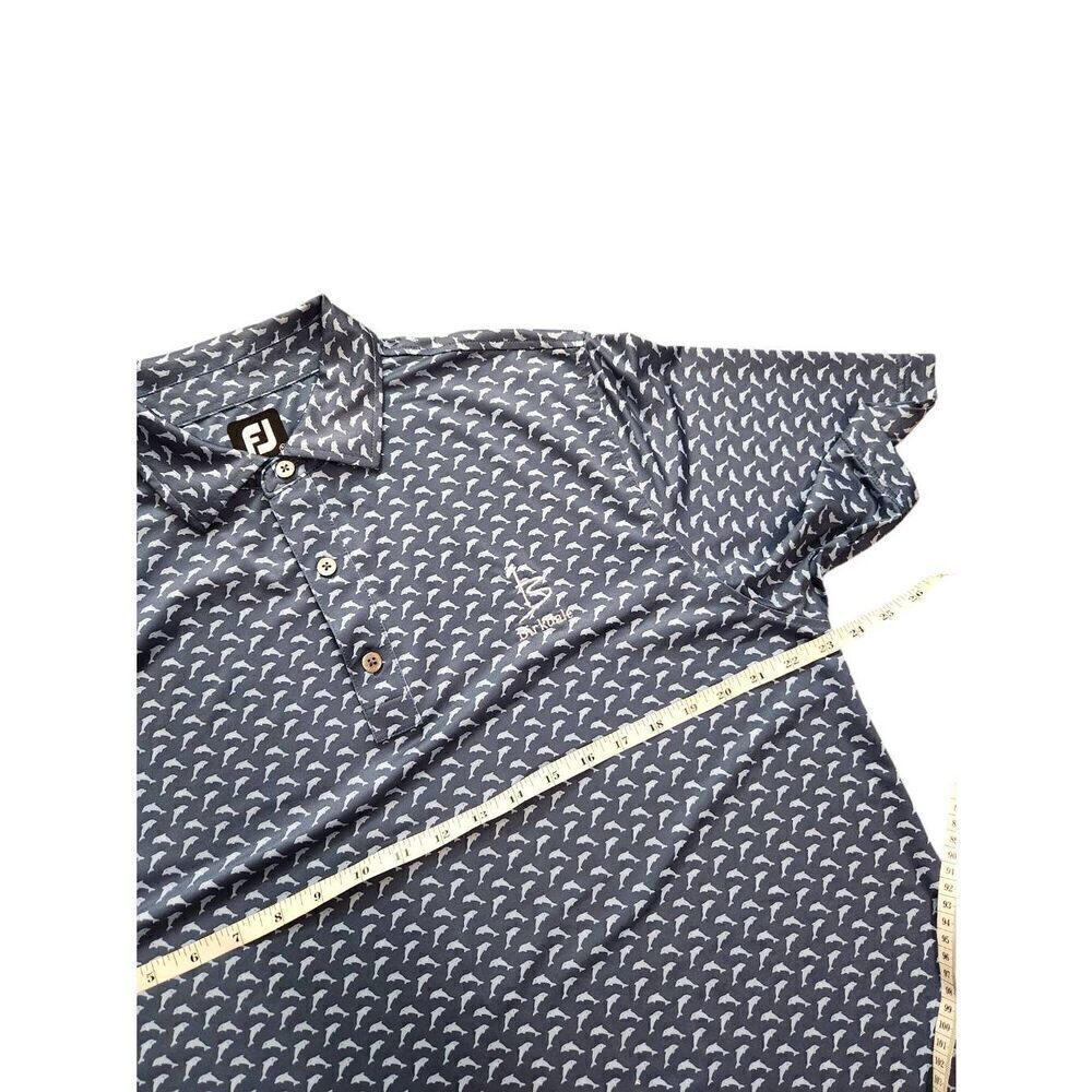 FJ Footjoy mens medium DOLPHIN print *Club embroidery and FJ Logo blue white - Picture 3 of 9